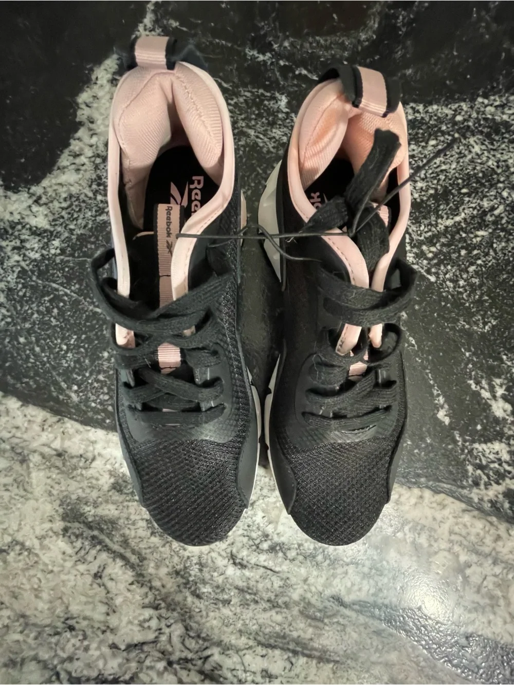 Reebok Women's Black with Light Pink Athletic Sneakers Size 9